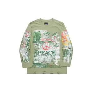Saeko Olive Long Sleeve Graphic T-Shirt