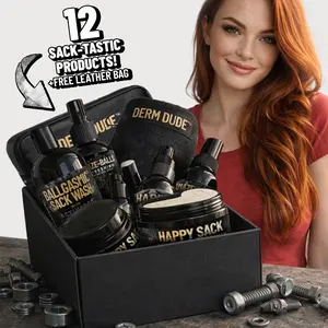 Derm Dude Totally Nut Job Box – Special Edition Grooming & Lifestyle Bundle with 12+ Essentials and Premium Leather Bag