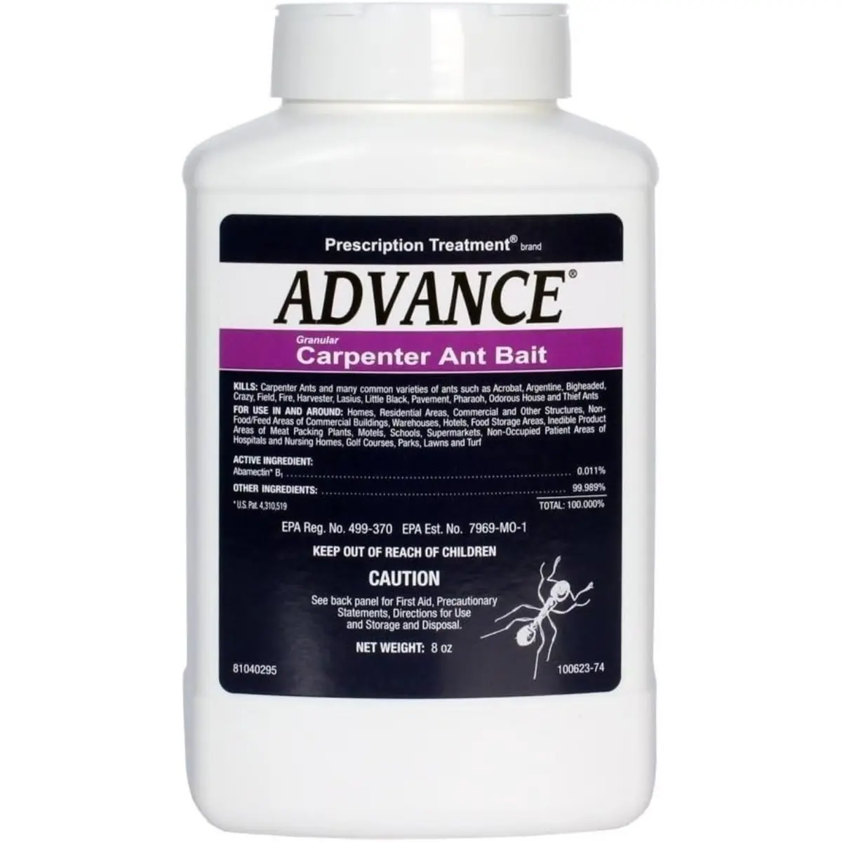 Advanced Carpenter Ant Bait Granules, Ready to Use Indoor or Outdoor, Attracts Kills and Controls Ants, 8 oz