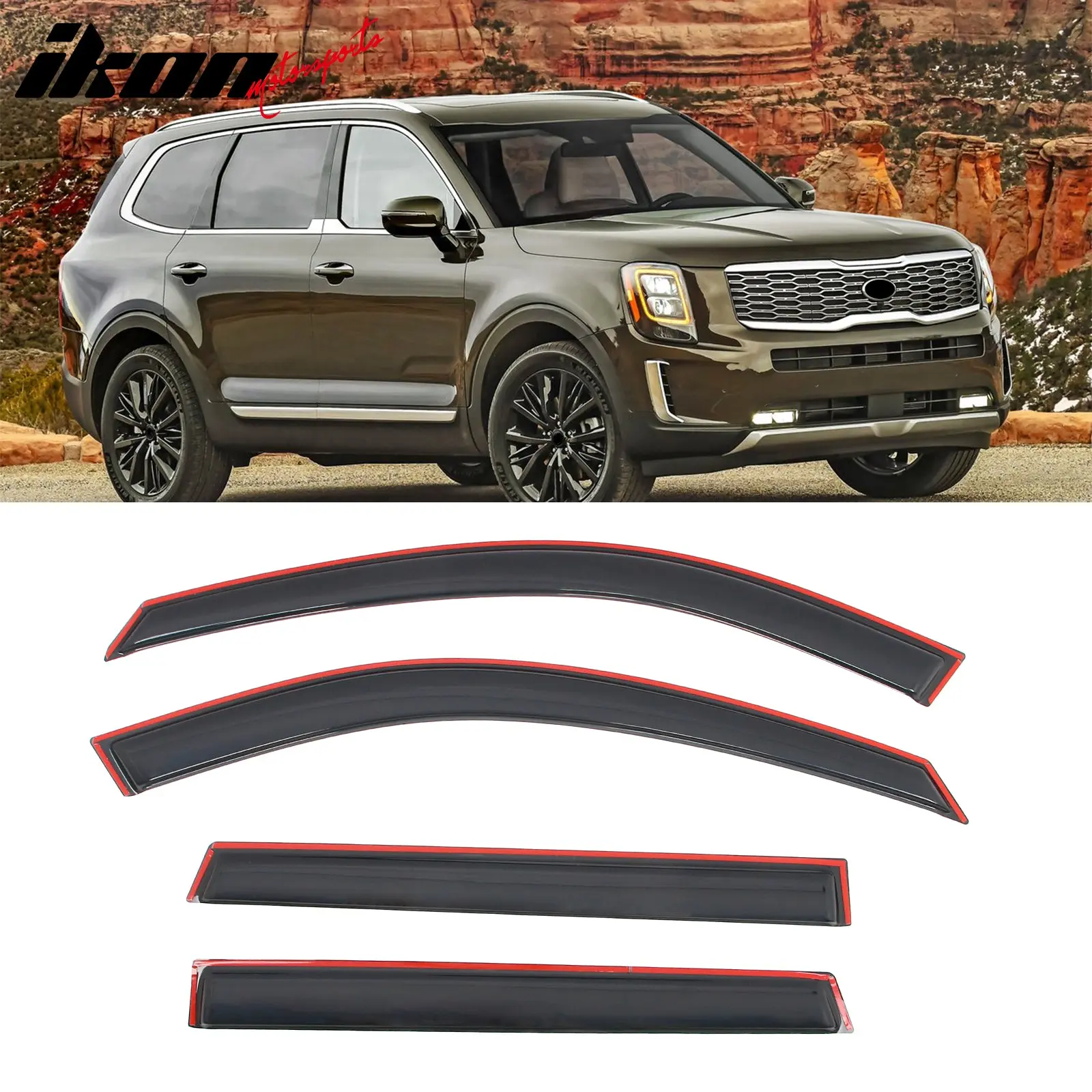 Window Visor Side Door Deflector for Kia Telluride 2020-2025 In-channel