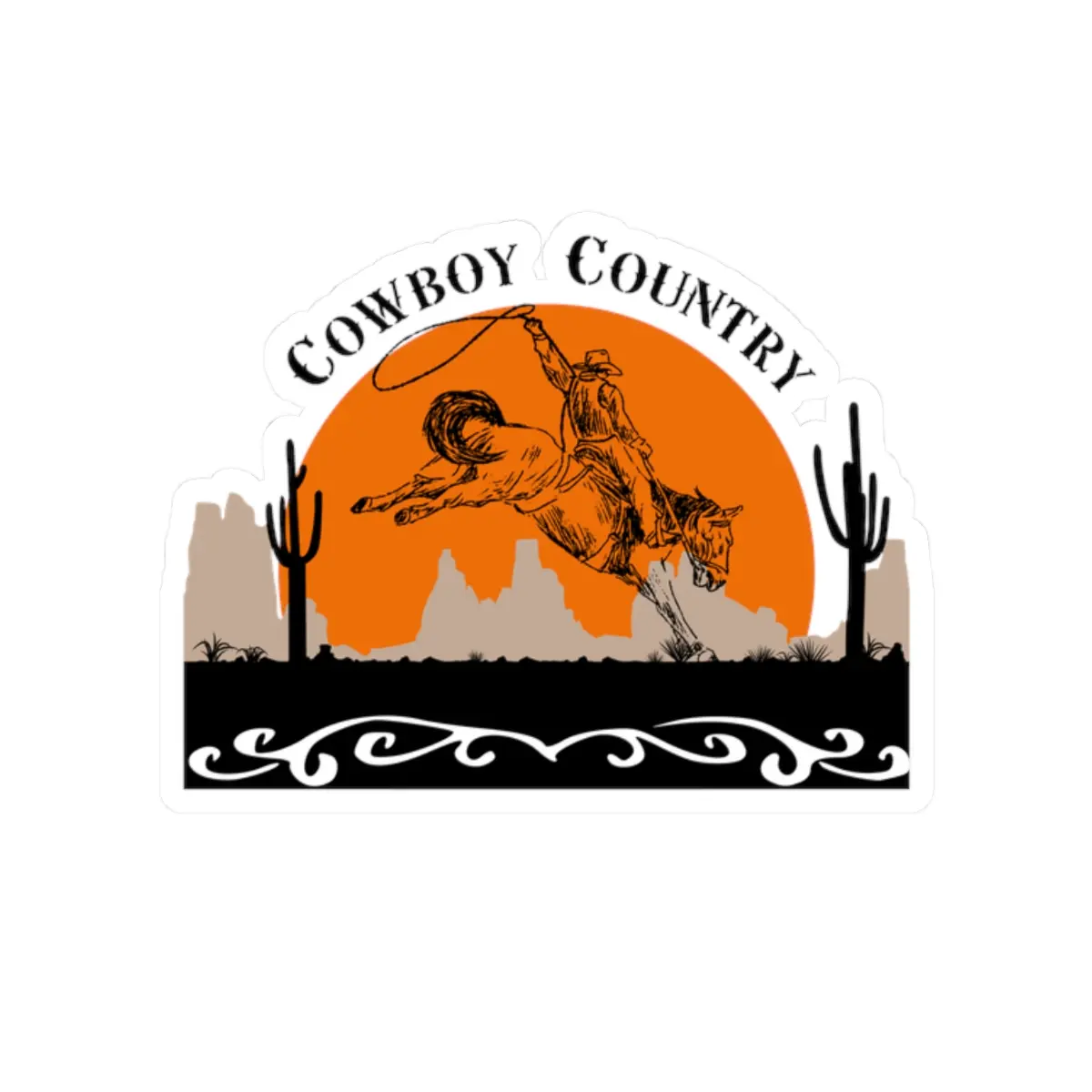 Cowboy Country Kiss-Cut Stickers, Rustic Western Decor, Laptop Stickers, Cowpoke Gifts, Western Themed Accessories