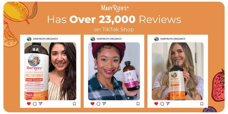 MaryRuth's Daily Health & Hair Growth + Iron Bundle - Liquid Morning Multivitamin + Hair Growth  & Liquid Iron - Beauty Supplement