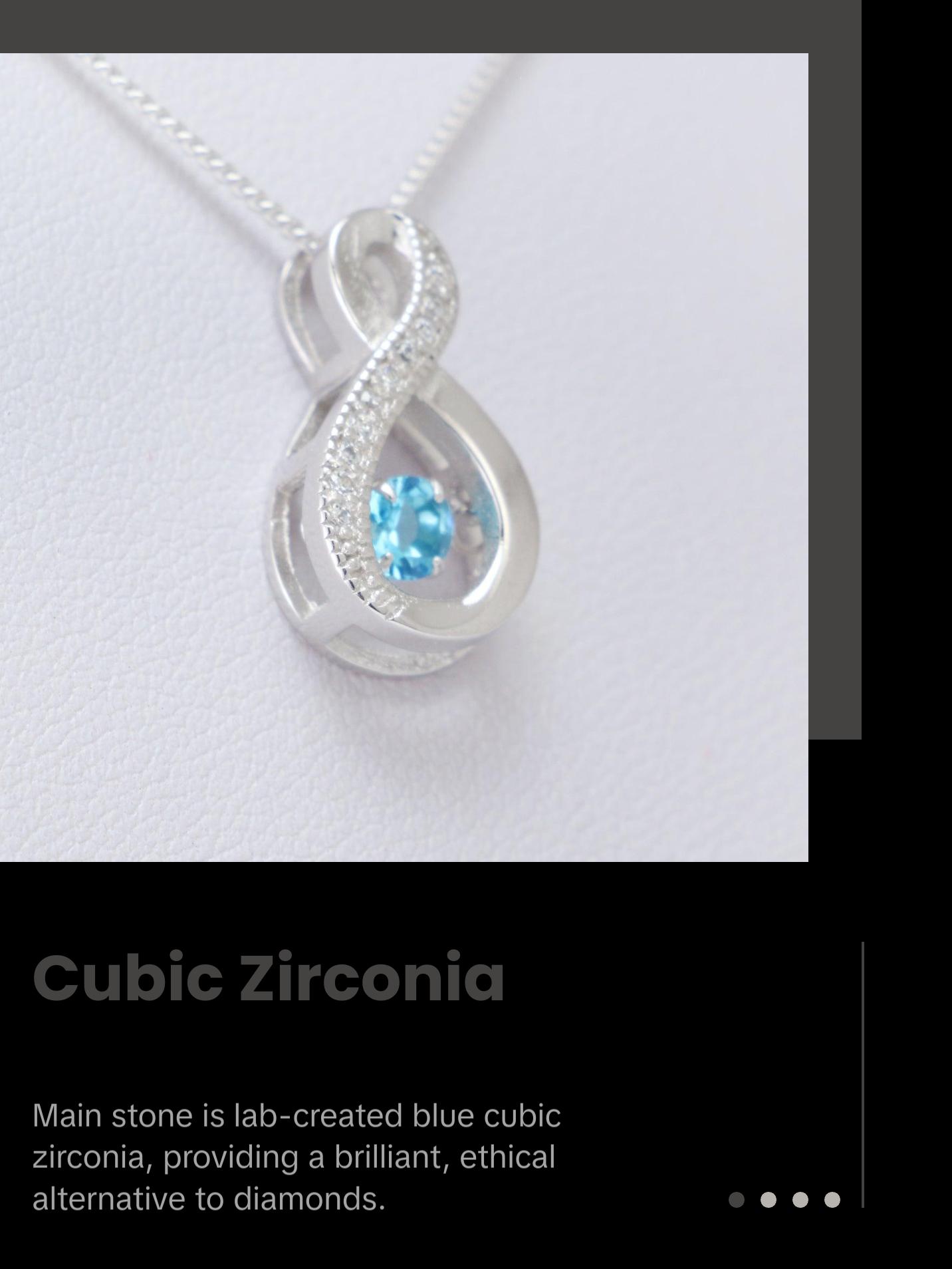Blue Cubic Zirconia Sterling Silver Necklace