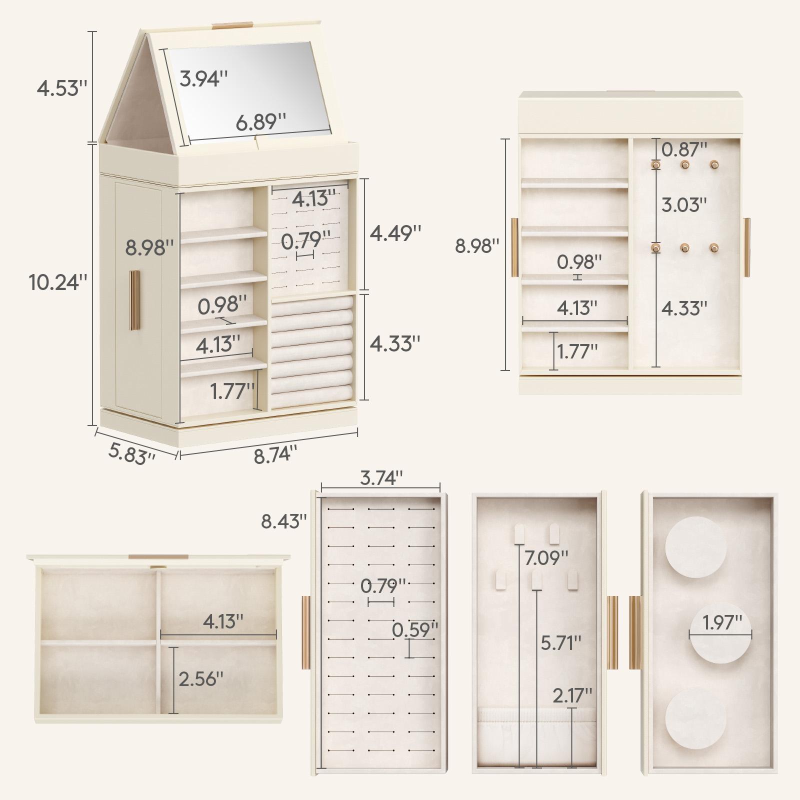 Lifewit 360° Rotating Jewelry Box with Mirror Jewelry Organizer for Ring Necklace Earring Bracelet, Great Gift