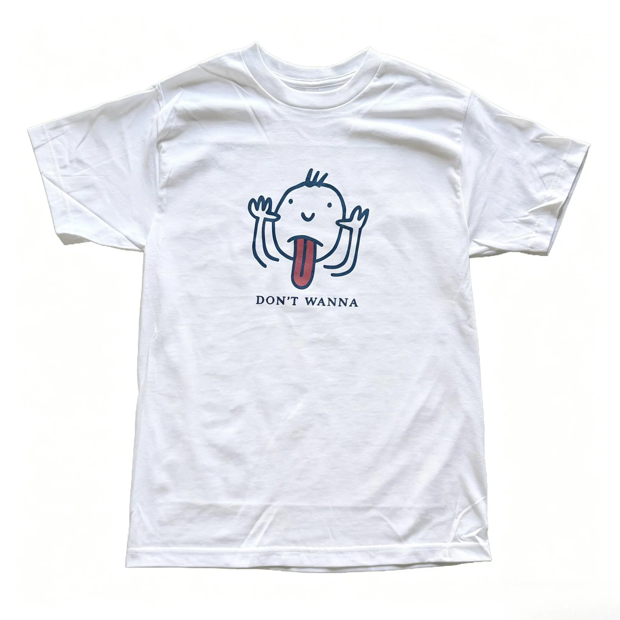 Unisex Casual Graphic T-Shirt with Classic Tongue Print, Breathable Shortsleeve Fabric Top for Daily Wear, Round Neck, Soft, Menswear