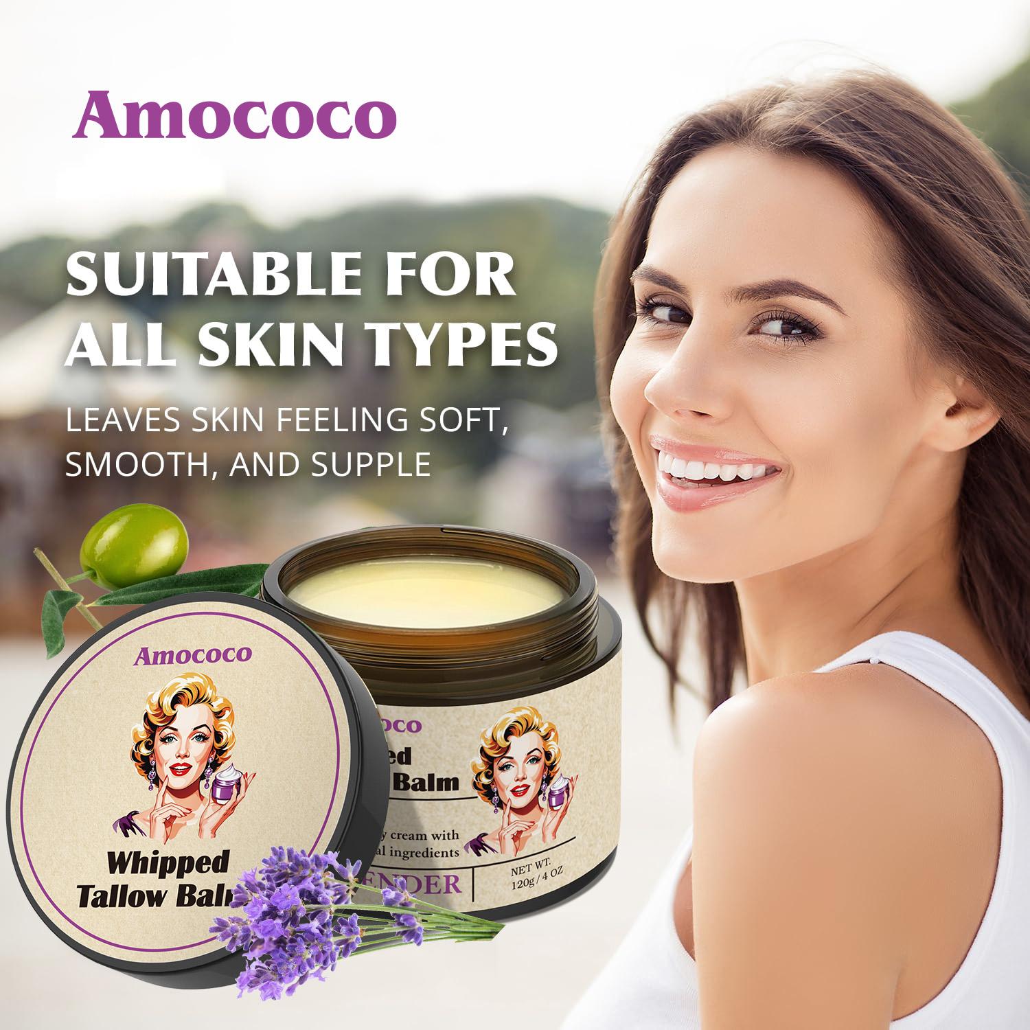 Tallow Cream 100% Natural Moisturizing Face and Body Cream That Soothes, Nourishes, Firms and Hydrates The Skin With Lavender and Vanilla Scents in Vintage Packaging.