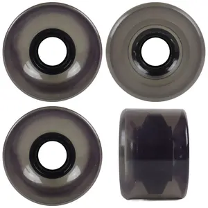Longboard Wheels 65mm x 46mm 82A Clear Black 4-Pack