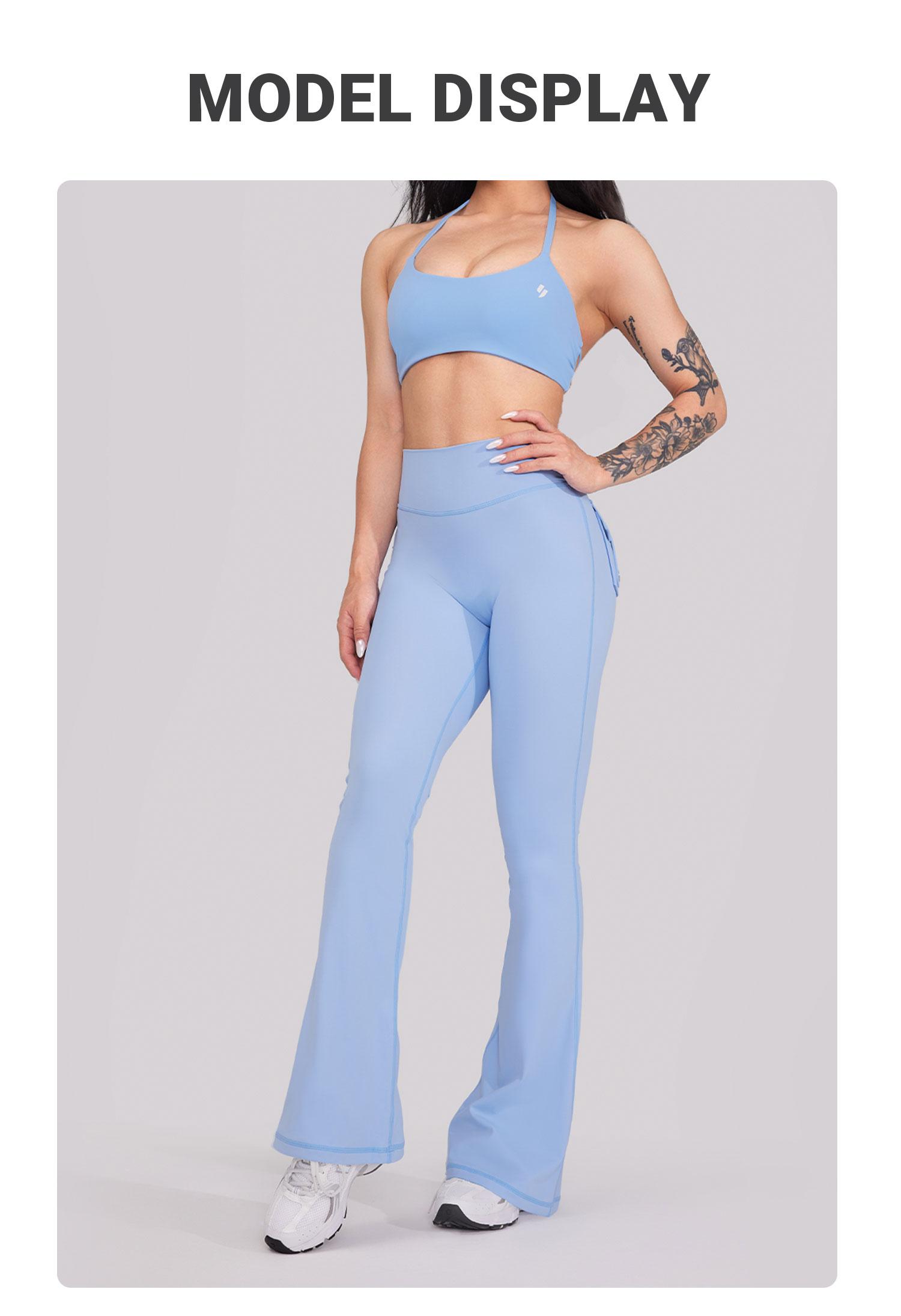 YEOREO CoreFlex Snatching Flare Leggings High-Waisted Scrunch Butt-Lifting Tummy Control Seamless Workout Pants with Pockets Breathable