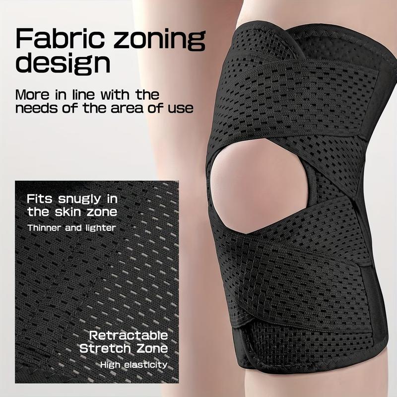 Provides support for various activities, this unisex adjustable knee brace set is ideal for sports like soccer. This breathable, elastic knee brace is perfect for outdoor activities.