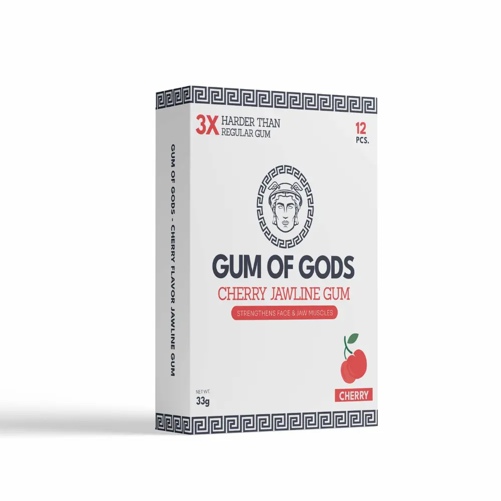 Gum of Gods: Cherry Jawline Gum 4 Pack