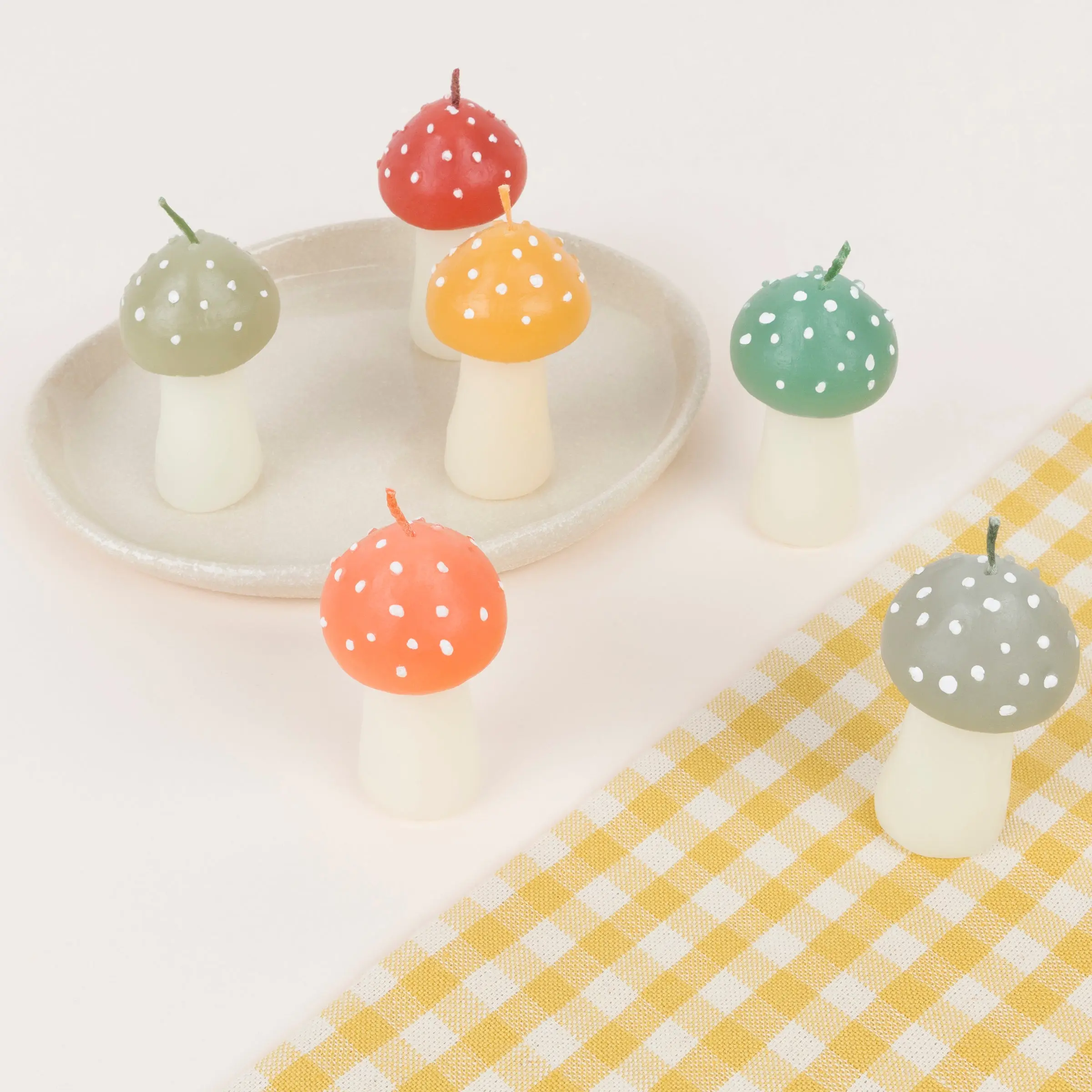 Rustic Mini Mushroom Candles (x 6)