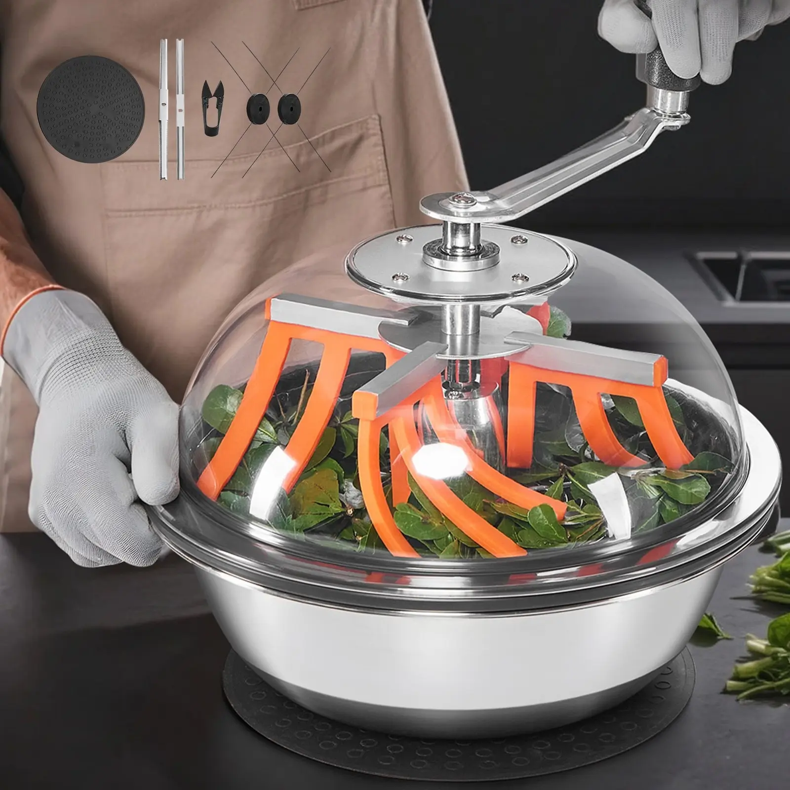 Bud Leaf Bowl Trimmer - 13 Inch Manual Bud Trimmer With Sharp Stainless Steel Blades, Visual Cutting System, Wet And Dry Hydroponic Trimming Machine, Twisted Spin Cut For Plants, Leaves, Buds And Flowers - Home Garden Tool