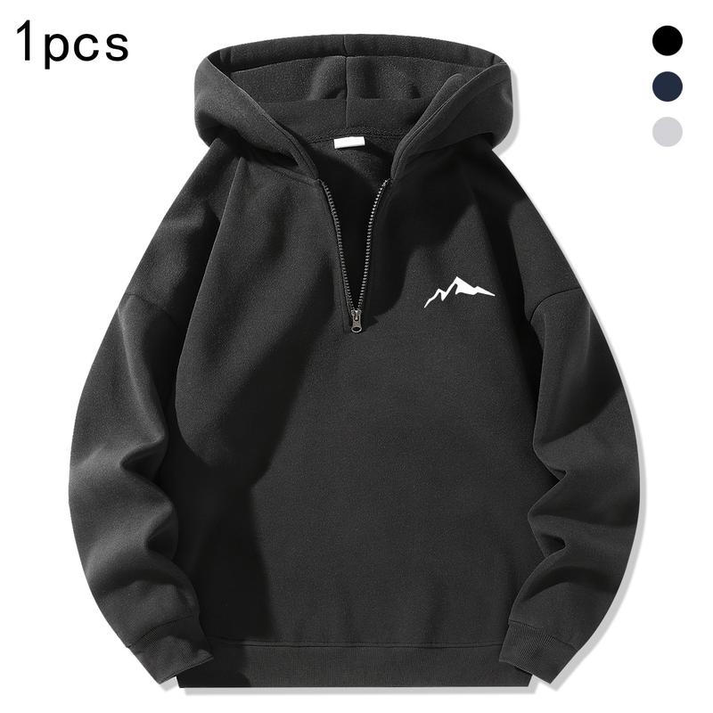 Men's spring and autumn half-zip hooded sweater, fashionable and versatile, single-piece casual half-zip sweater, ultra-fashionable hoodie