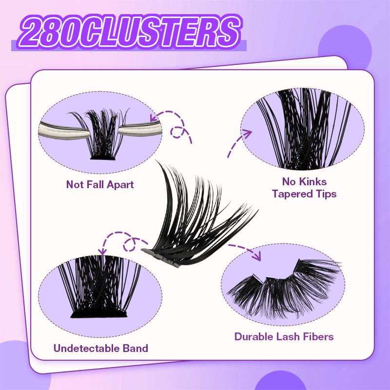 40D+50D Lash Kit – Natural Look, Long-Lasting & Beginner-Friendly Eyelashes with Bond & Seal, Remover Included, DIY Lash Extensions at Home for Daily, Party，WeeklyDeals