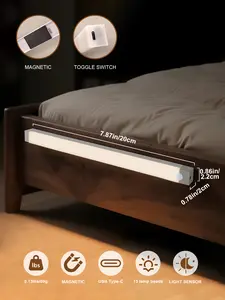 Smart Rechargeable LED Night Light with Motion Sensor – USB Convenient Charging, Long-Lasting Battery,Cabinet Sensor Light, Magnetic & Stick-On Design,  Perfect for Halloween Decor, Bedroom, Stairs, Hallway & Entryway