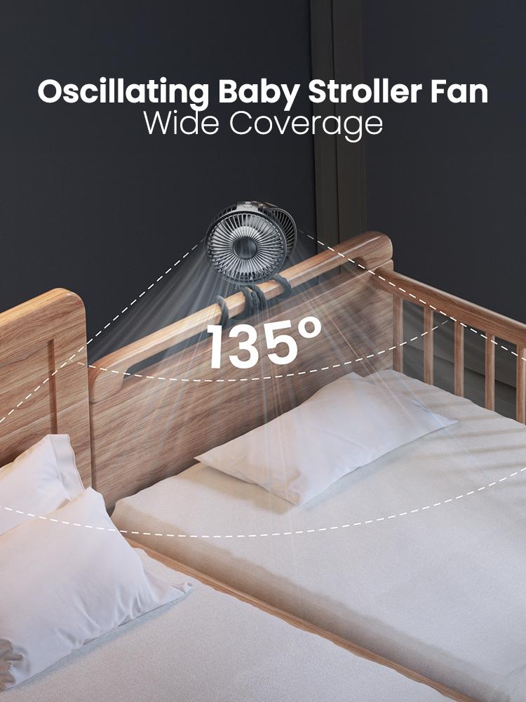 TikTok Shop Black Friday Gaiatop Baby Stroller Fan, Mosquito-Repellent Fan, Octopus Fan-4000mAh Oscillating Portable Fan with Light, 4 Speeds, Battery-Operated, 360° Rotating Tripod, Clip-On for Stroller, Car Seat, Crib, Travel Fans, Tummy Time