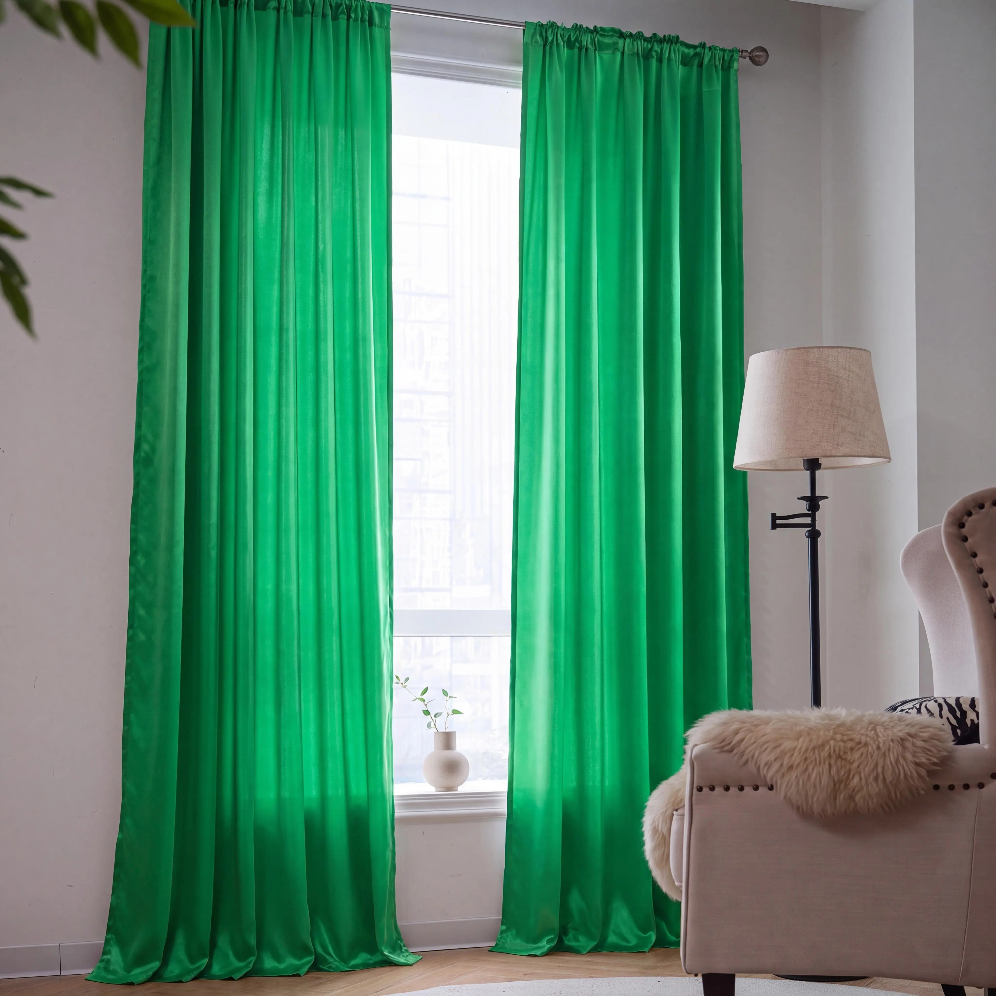 Crinkled Satin Sheer Curtains 2 Panels Set 52x90 Inch, Permanent Crinkle Texture Shiny Voile Drapes, Wrinkle Free Rod Pocket Light Filtering Semi Transparent Window Panels, French Cream Bridal Decor for Bedroom Living Room Apartment DA01