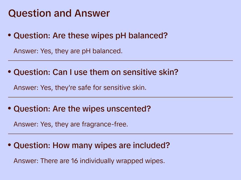 Megababe Megafresh Wipes | Unscented Cleansing Wipes for the Intimate Area | pH Balanced, Front & Back Use | 16 Individually Wrapped Wipes (Pack of 1)