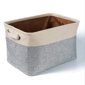 Dog Toy Basket Linen Material Japanese Style Storage Basket for Toys Clothes Shoes Model 1234 Rice Gray Black Gray Coffee Black Coffee
