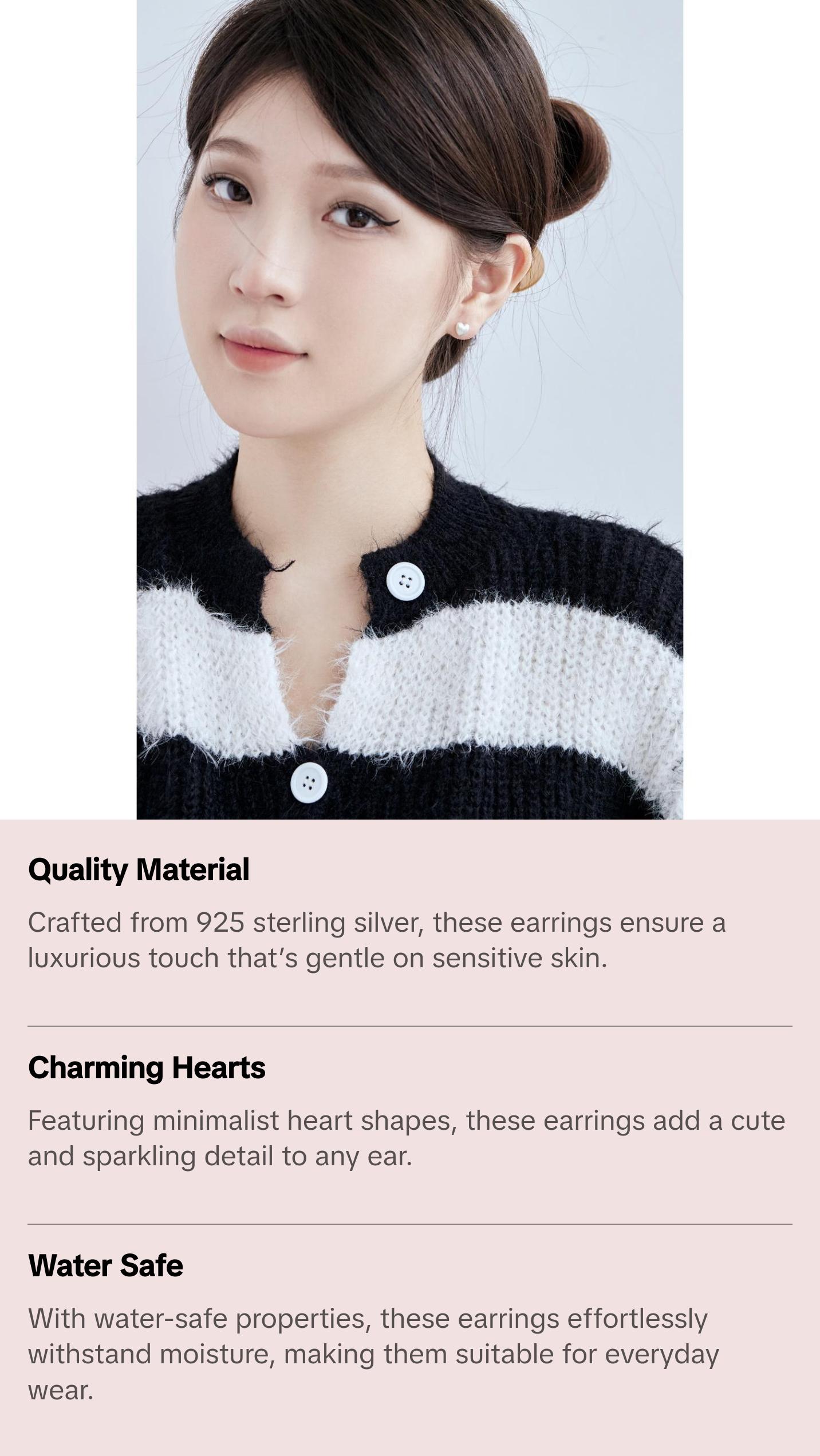 925 sterling Silver Corazonsitos Stud Earrings