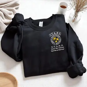 Raccoon City EMBROIDERED Resident Evil 9 Shirt Featuring Leon Kennedy Inspired Design, Survival Horror Zombie Outbreak Gaming Apparel, Retro Gamer Gift For Resident Evil Fans