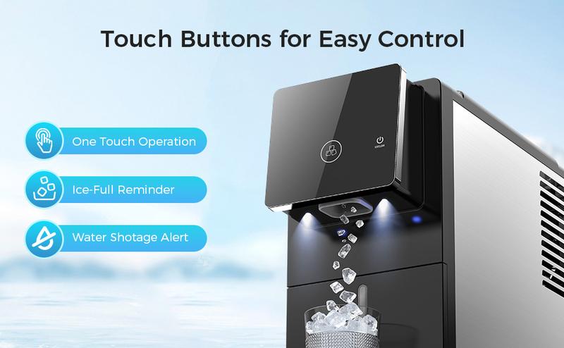 Cowsar Countertop Nugget Ice Maker, Self-Cleaning Portable Ice Machine, 33 lb/24H, 1.8L Water Tank, 1.5 lb Ice Storage, Touch Screen & Auto Ice Drop, for Home/Office/Kitchen