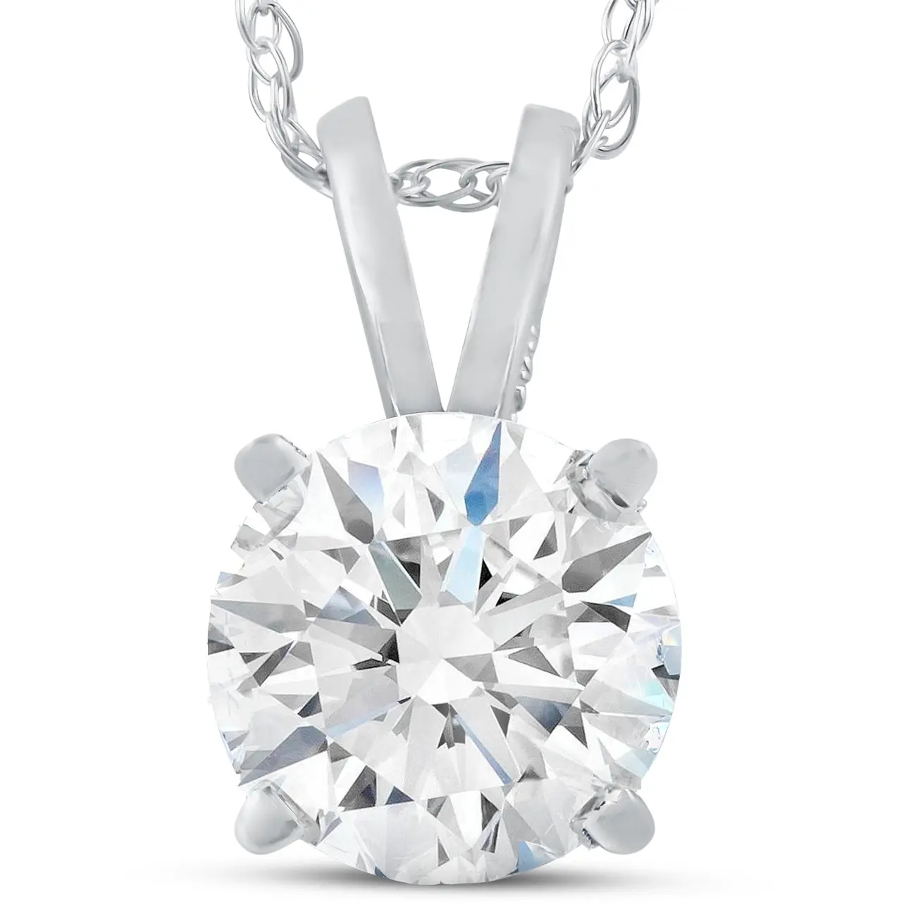 Certified 1.07Ct Round Diamond Solitaire Pendant 14k Gold Necklace Lab Grown 18"