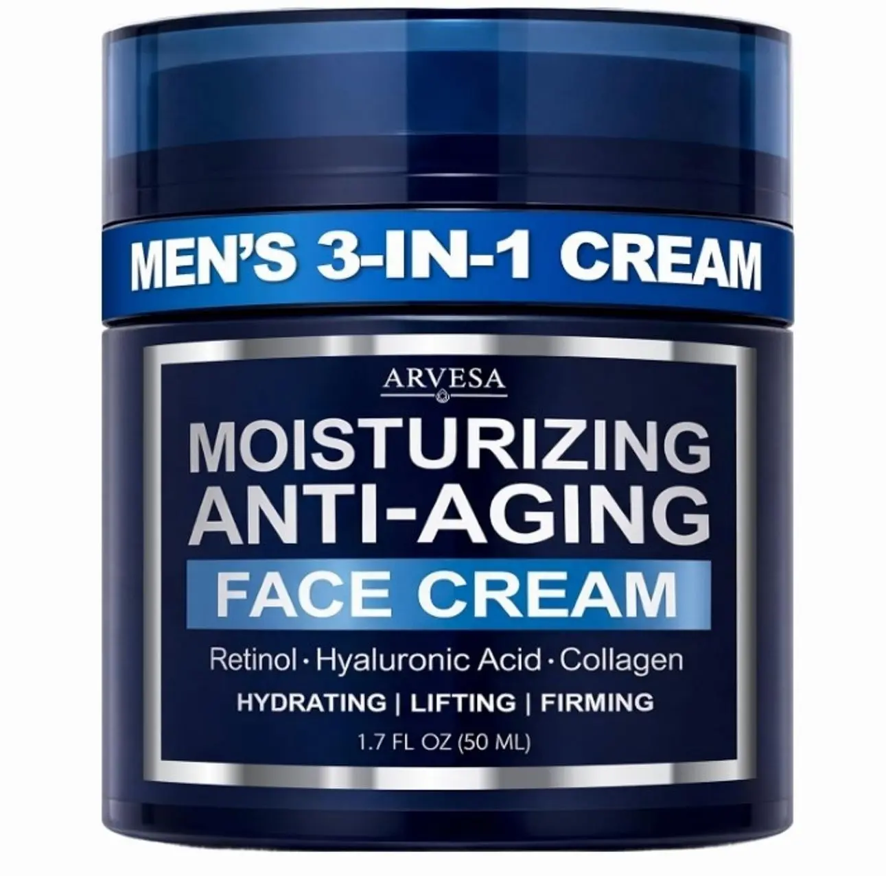 Mens Face Moisturizer Cream - Anti Aging Cream with Retinol, Collagen & Hyaluronic Acid Lightweight After Shave Lotion for Men - Hydrating, Firming & Wrinkle Repair - Day & Night Facial Men Skin Care