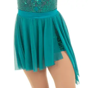 Teal Side Slit Skirt