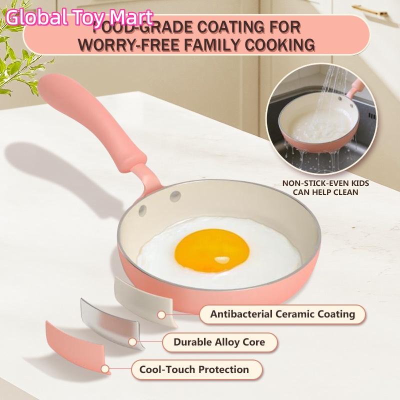 Children's Cooking Set - Safe Mini Kitchen with Induction Cooker, 14-Piece Dishware, Utensils, & Anti-Scald Rack for Toddlers, Montessori-Inspired Toy for Girls & Boys Ages 8-12