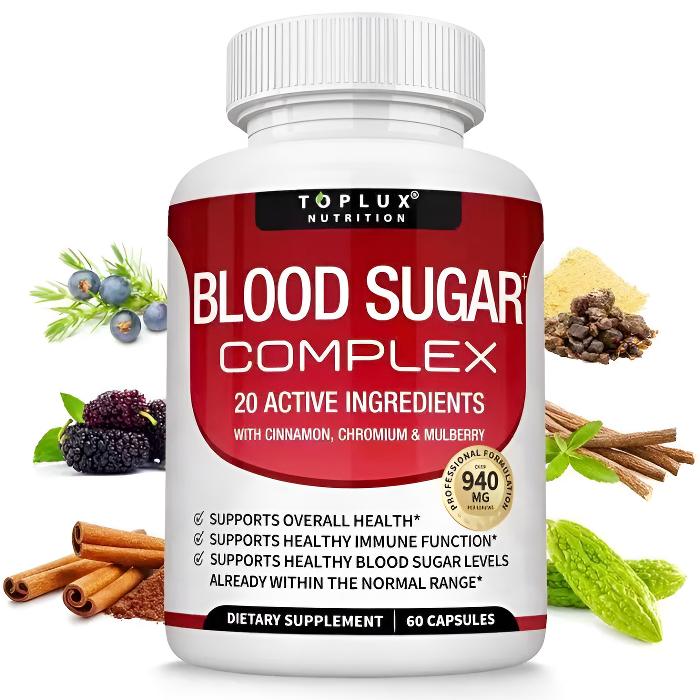 3 Bottles of Healthy Blood Sugar Complex 20 Vitamins & Minerals Support Overall Health,Capsules with Chromium Cinnamon ,edible blood sugar balance health,gym edible dietary,60 capsule healthcare fitness dietary