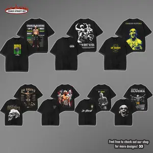 Retro CHARLES OLIVEIRA DO BRONX Oversize boxing Washed Tee, Fighter Graphic T-Shirt, Perfect Gift for Sports Fans men Fabric Menswear 90s