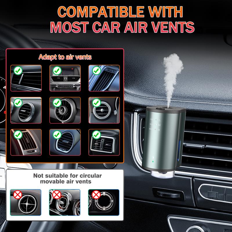 Smart Car Air Freshener with Three Scent Intensity Levels, Portable Waterless Diffuser, Aromatherapy with 3*10ML Natural Perfumes,Random Shipment of Polygon and Circle Shapes Smart Car Air Freshener with Three Scent Intensity Levels, Portable Waterless Diffuser, Aromatherapy with 3*10ML Natural Perfumes,Random Shipment of Polygon and Circle Shapes