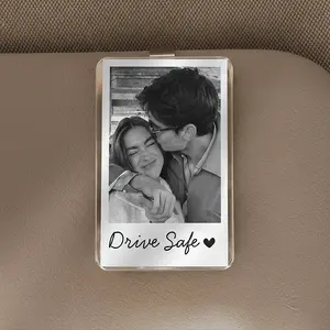Personalised Couple Photo Car Visor Clip, Drive Safe I Love You, Valentines Gift For Him, Gifts For Boyfriend, Husband, Drive Safe Gift