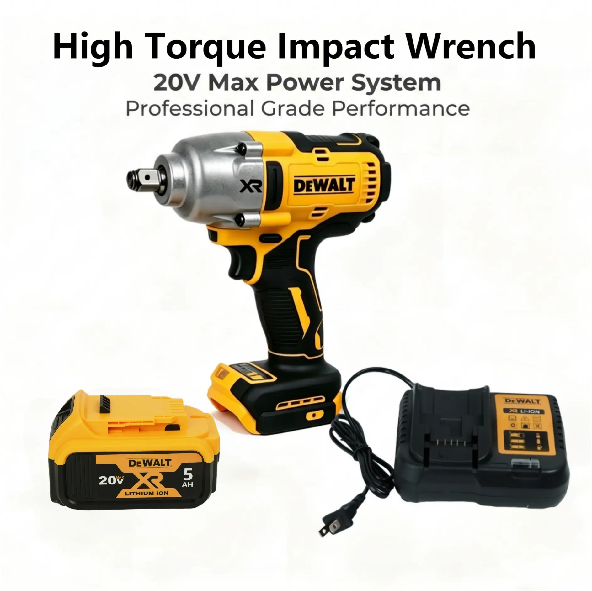DEWALT DCF900 1/2 in Cordless High Torque Impact Wrench Power Tool for Mechanics - Compact, Durable Housing, Stepless Speed, Forward-Reverse, Anti-Torque Overload Protection, Belt Hook, LED Work Light, Heavy Duty Bolt Work, Power Tools, Batteries, Brushle