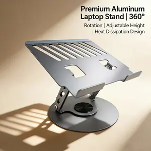 Tablet Stand for iPad Holder, Adjustable 360° Rotation Tablet Holder for Desk Office Accessories & iPad Home Studio Small Desktop Mixer Stand, Aluminum Portable Folding Heat Dissipation Lift Stand