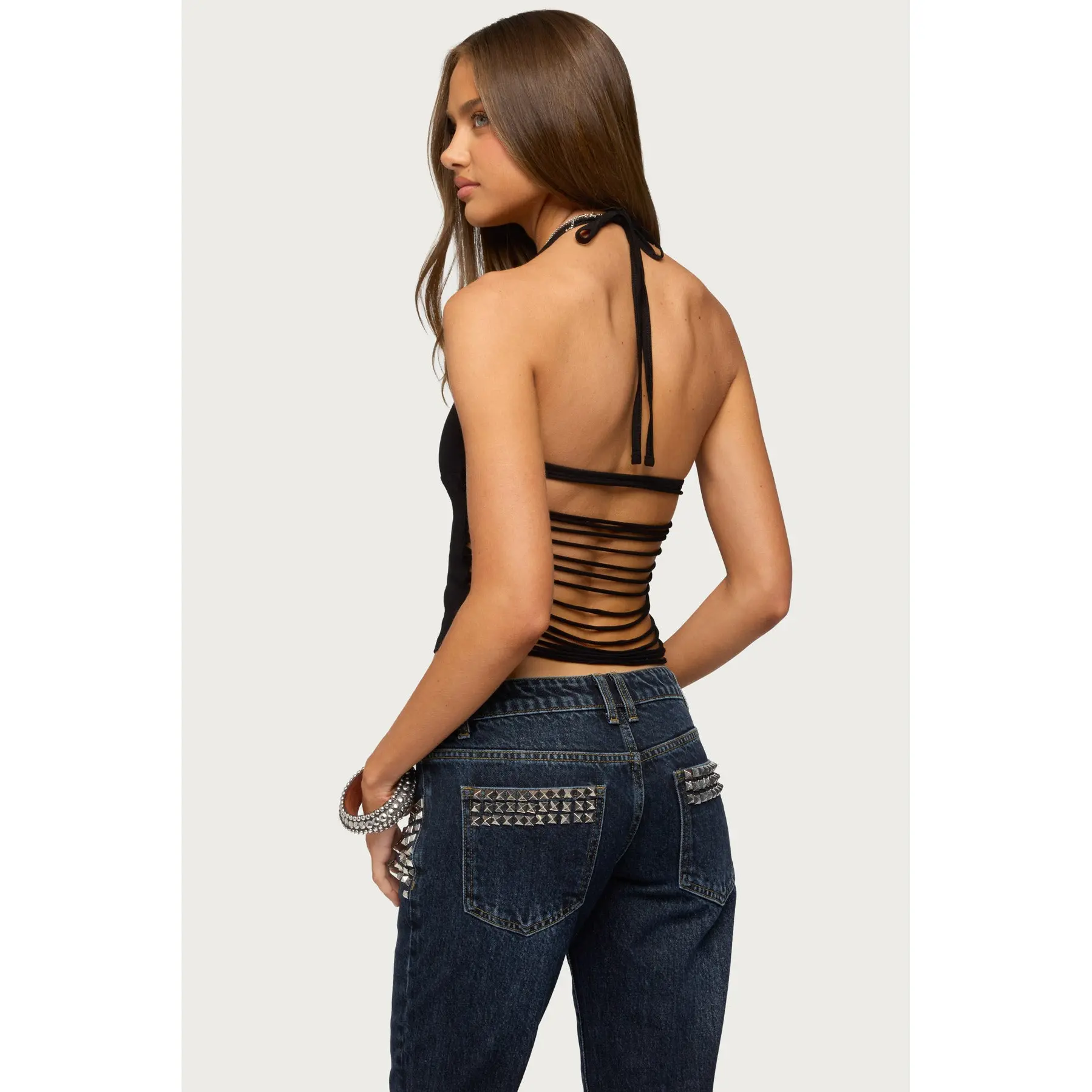 Minsoo Shredded Back Halter Top
