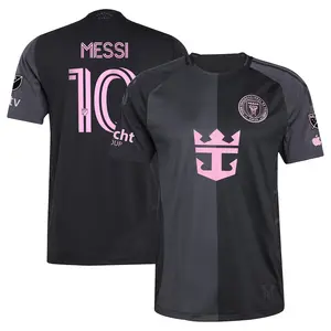 Miami Style Black Pink #10 Football Jersey Unisex Soccer Shirt