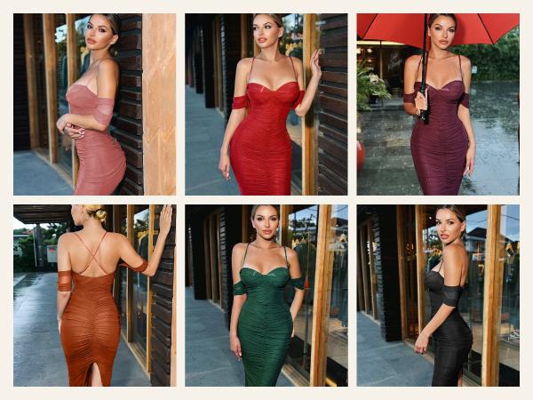 CurvySweet Women's Off-Shoulder Cross Backless Split Bodycon Dress with Built-in Shapewear & Bra Support for Cocktail Parties & Wear Formal Fit Elegant 574 CurvySweet Women's Off-Shoulder Cross Backless Split Bodycon Dress with Built-in Shapewear & Bra Support for Cocktail Parties & Wear Formal Fit Elegant 574