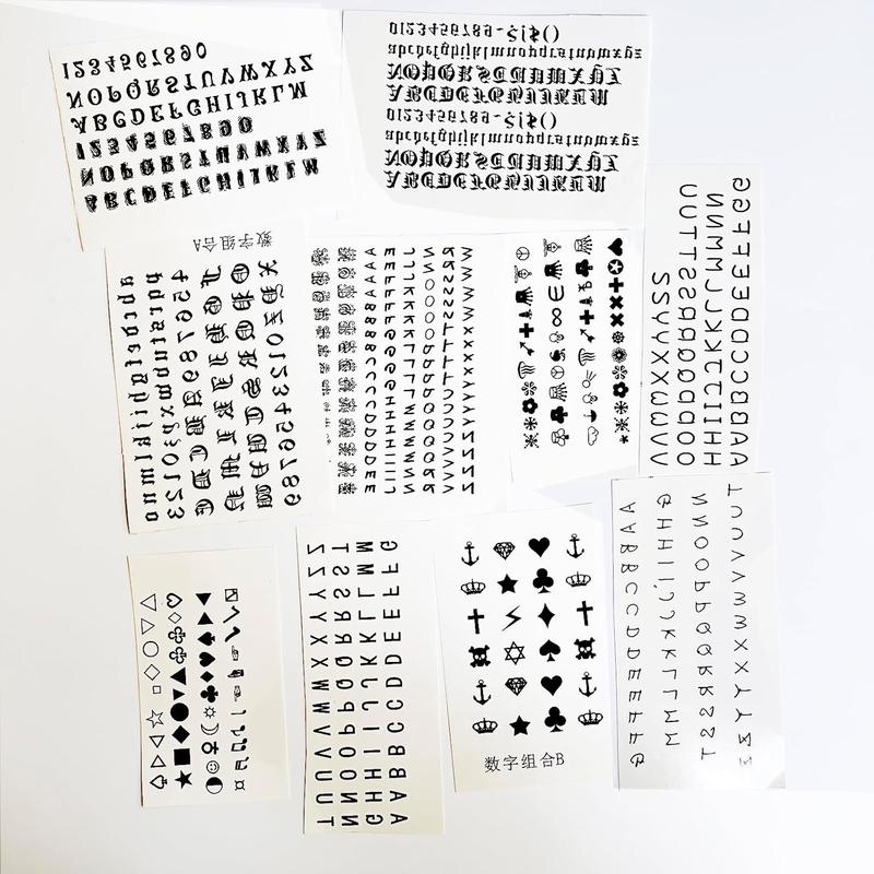 30 Sheet Alphabet Temporary Tattoo Stickers Finger Tattoos Black English Letters DIY Name Tattoo Cross Crown Tattoos Wrist Finger Body Art Fake Tattoo Kit for Adults Women Men and Kids