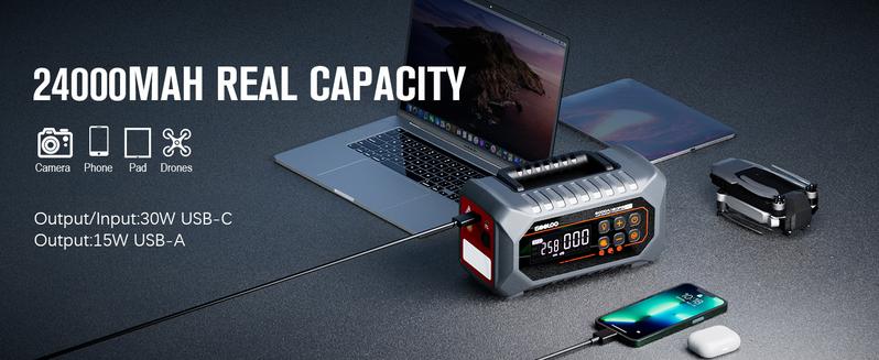 GOOLOO A7 10-in-1 6000A Car Jump Starter with Air Compressor (All Gas & 10 Disel), Multifunctional 160 PSI Smart Auto-Shutoff Tire Inflator & Portable Air Pump with Inflate 350L/min & Deflate 70L/min