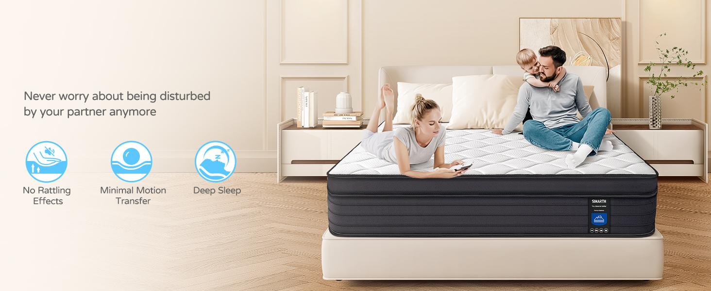 【SIMARTH】 Hybrid Mattress 10/12/14 Inch in Twin, Full, Queen, King – Medium Firm Memory Foam + Pocket Coil Support, Pressure Relief Bed in a Box for Cozy Home Rooms 【SIMARTH】 Hybrid Mattress 10/12/14 Inch in Twin, Full, Queen, King – Medium Firm Memory Foam + Pocket Coil Support, Pressure Relief Bed in a Box for Cozy Home Rooms