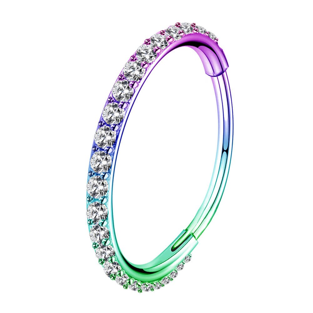 Oufer Christmas 20G AAA+ Grade CZ Hinged Nose Nostril Piercing Hoop Ring Conch Helix Lobe Tragus Rook Hoop Cartilage Ring  Inner Diameter 5mm 6mm 7mm 8mm 9mm 10mm 11mm 12mm in Black Purple Pink Green Blue
