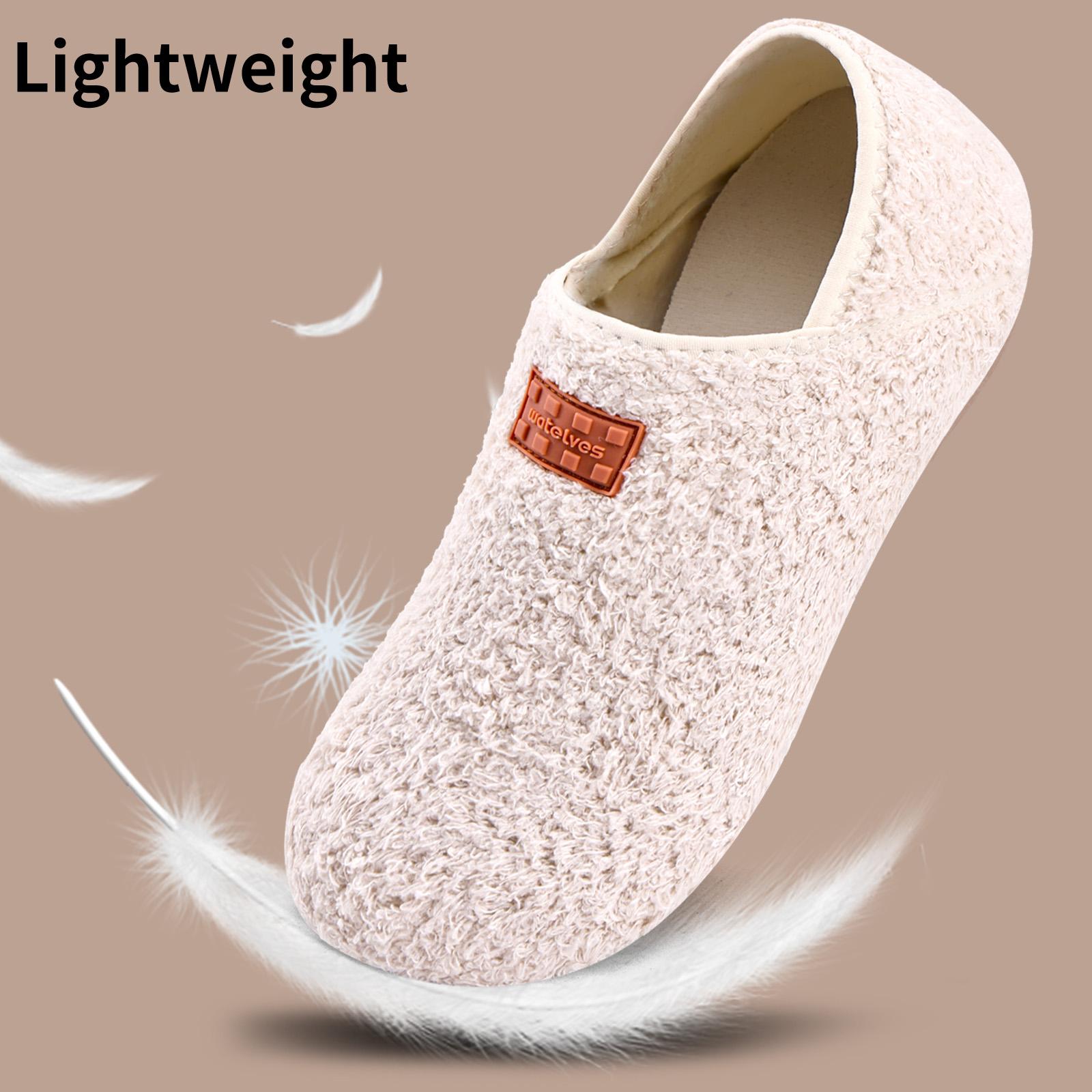 WateLves Womens & Mens Lightweight Cozy Faux Furry House Slippers - Rubber Sole Slip On Sock Shoes - Foldable Travel Slippers - Indoor & Outdoor - #SpringStatements