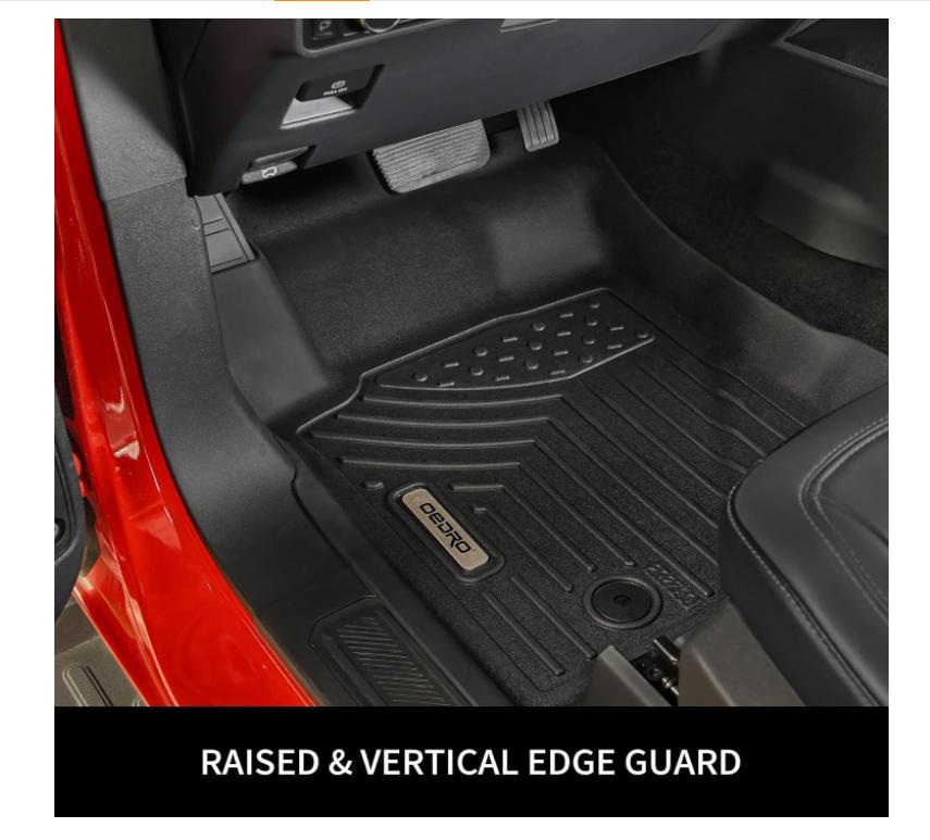 YITAMOTOR Floor Mats Fit for 2010-2014 Ford F150 Super Crew Cab with 1st Row Bucket Seat, TPE All-Weather F-150 Truck Liners, 1st & 2nd Row