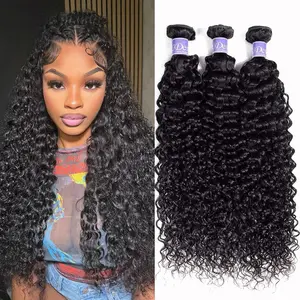 UDesire Curly Bundles Human Hair 16A Grade Curly Human Hair Bundles Virgin Hair Weave Natural Black 10-26 Inch