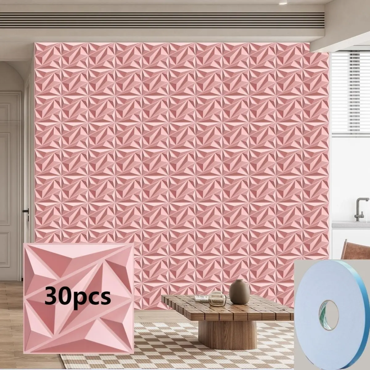 Aadesh PVC Wall Panels, Interior Walls, Waterproof & Easy Clean, 11.8x11.8 Inches, 1mm Thick, Ideal for Living Rooms, Bedrooms, Hotels, Offices