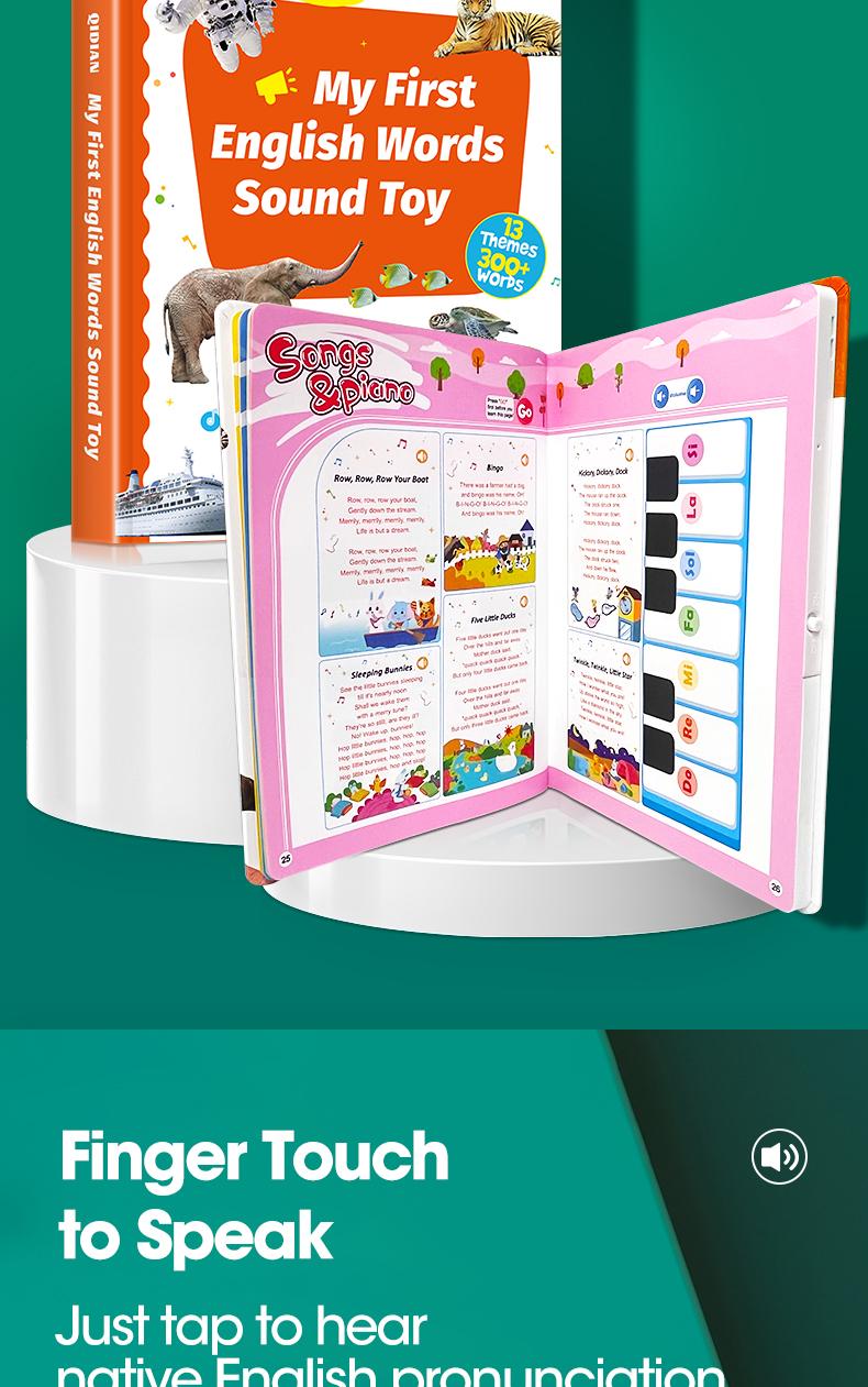 Toddler 1-6 Year Old,My First English Sound Toy – 470+Words, 21 Themes, Fun Word Game Bilingual Toys, Juguete Educativo for Educational Language, School Education Perfect Educational Gift Talking Flash Cards Nursing Flashcards Multifunction.