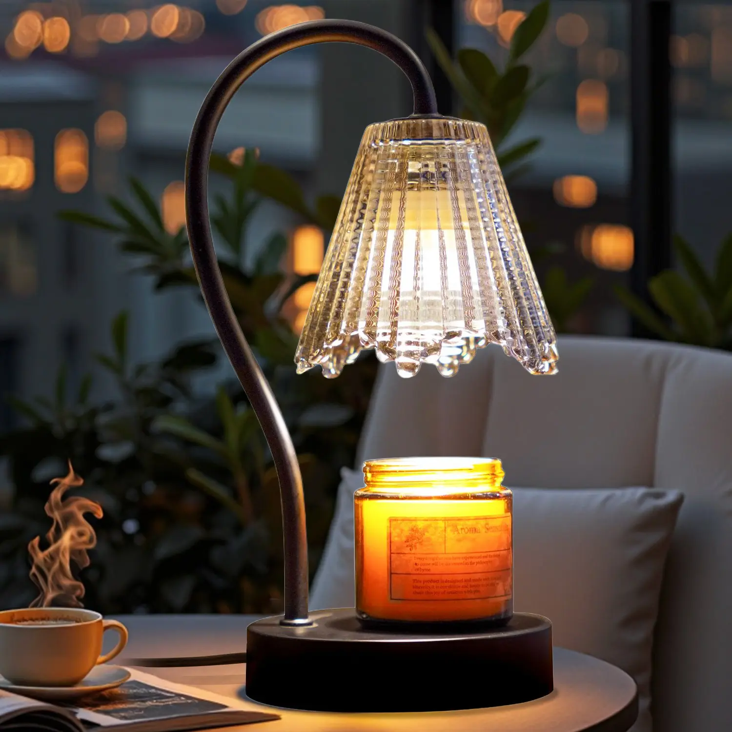Candle Warmer Lamp with Timer,  Vintage Dimmable  Candle Lamp Warmer Adjustable Height,  Electric Wax Melt Warmer with 2 Bulbs, Wax Warmer for Scented Jar Candles for Mom gift idea