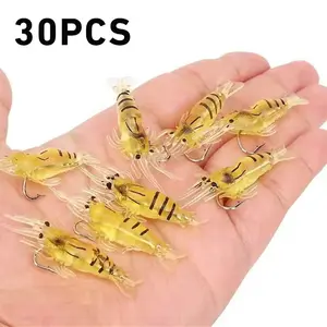 30pcs Simulation Shrimp Soft Bait for Freshwater & Saltwater Fishing
